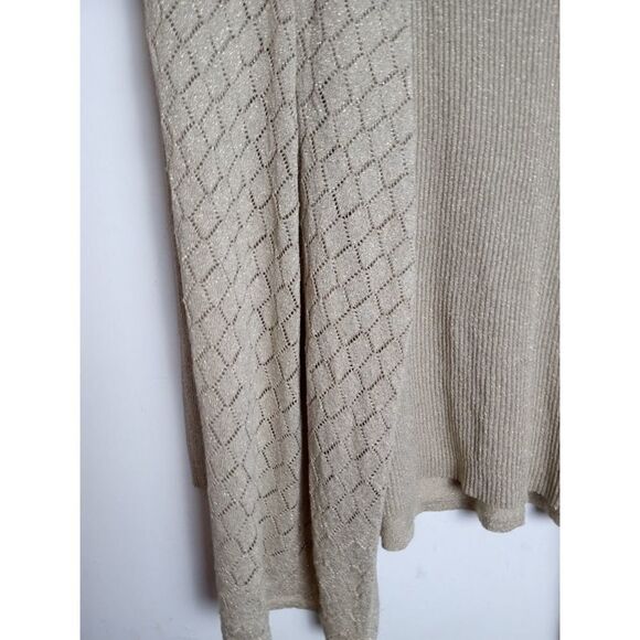NWT Charter Club Women Brown/Gold Metallic Cami/Cardigan Sweater Combo size 0X - Picture 3 of 8